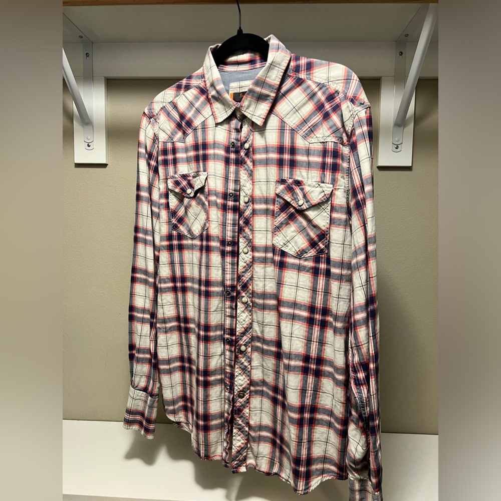 Plain Flannel Button Down Shirt - image 1